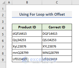Using For Loop with Offset