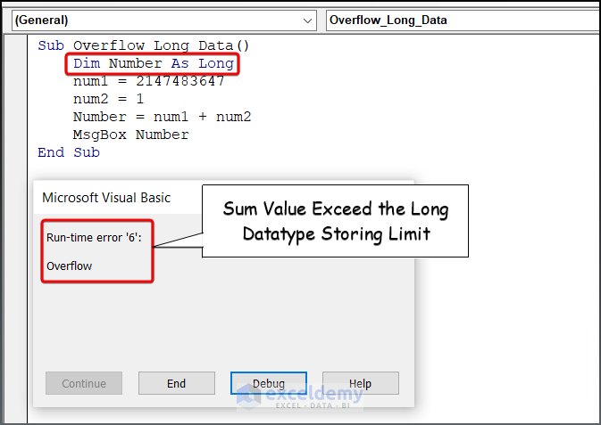 Overflow Error with Long Data Type