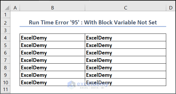 Output result for With Block Variable Not Set