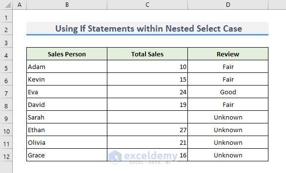 Vba Code for Using If Statements with Nested Select Case Statement for Multiple Conditions