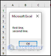 Adding two lines in MsgBox