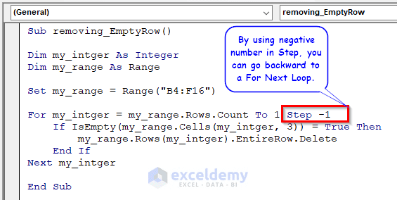 Excel VBA with For Loop Decrement (5 Examples) - ExcelDemy