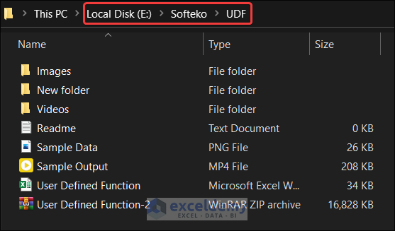 Folder Location from where Files to be listed in Excel