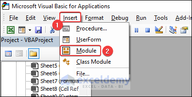 How to insert code Module