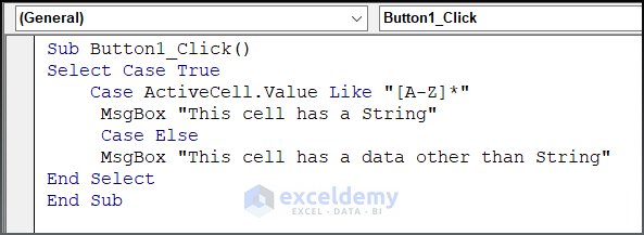 Code for Select Case for ActiveCell in Excel VBA