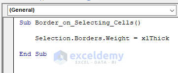 Use Selection Property with Borders in VBA