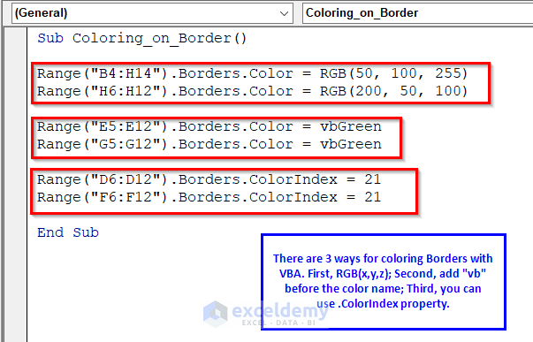 Use Colors in VBA Code