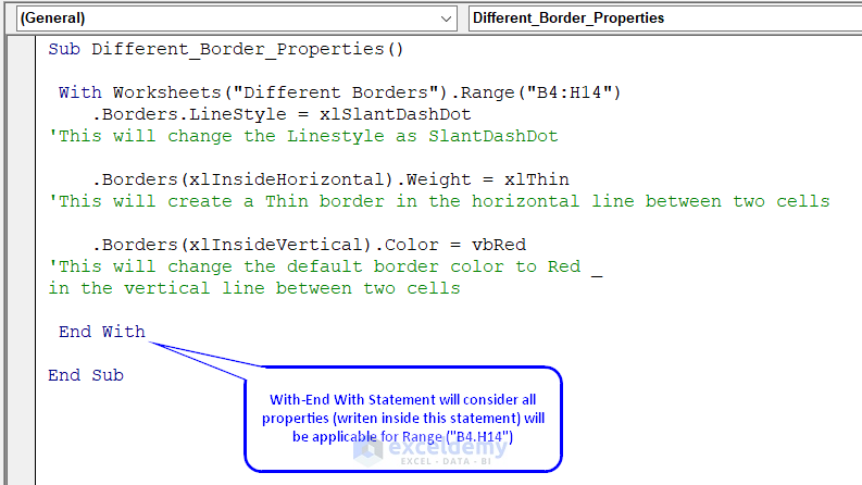 Different Borders Property within one Code