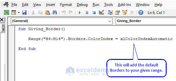 Excel VBA Code to add border weight