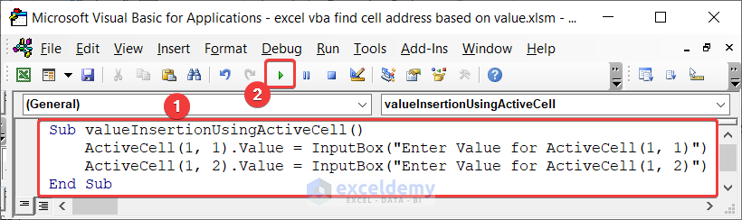 Insert value to cells
