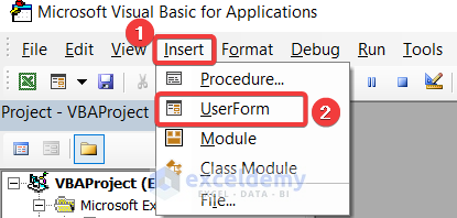 Insert User Form to Create InputBox with Multiple Inputs in Excel