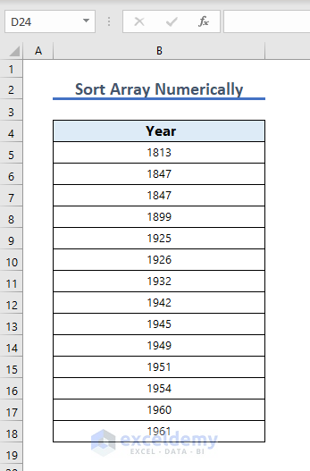 Output of Numerically Sorted Array