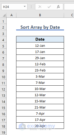Output of Sorted Array by Date