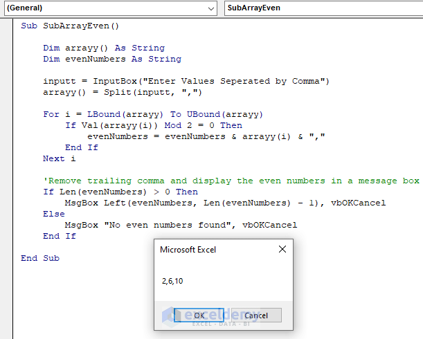 VBA MsgBox to Return Values in Excel (with Easy Steps)