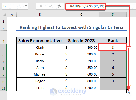 How to Rank in Excel Highest to Lowest (13 Handy Examples)