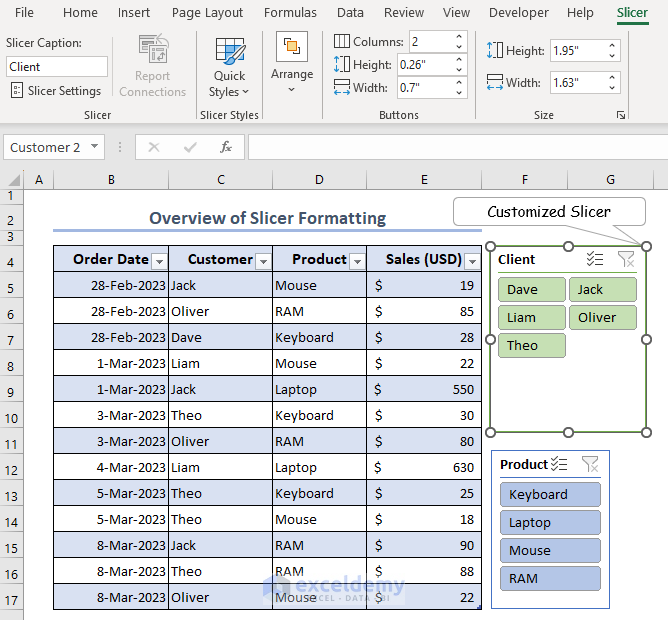An overview image of How to Format a Slicer in Excel