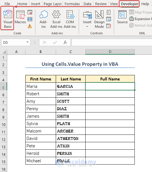 Launching Excel's Visual Basic Editor