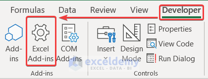Opening Excel Add-ins from Developer Tab