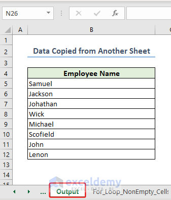 copied data from another sheet till the empty cell is found