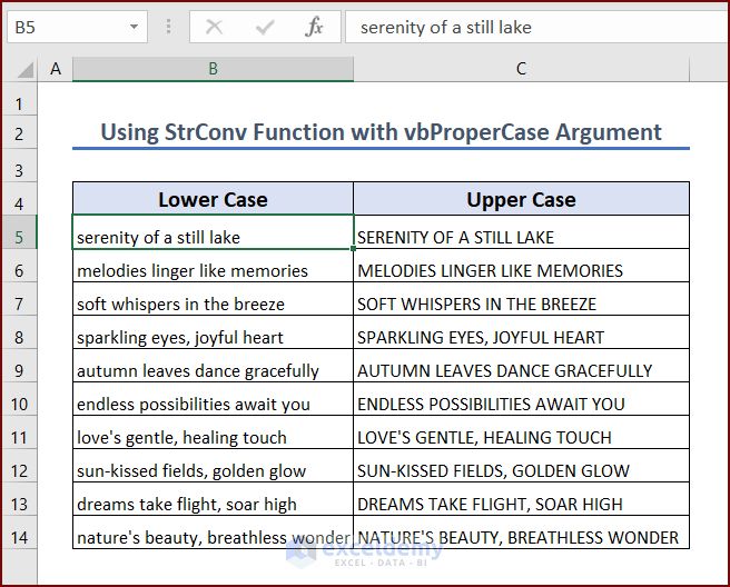 Using StrConv Function to Capitalize All Letters