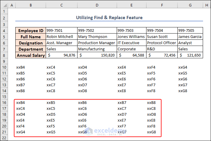 pasted as transposed data in Excel