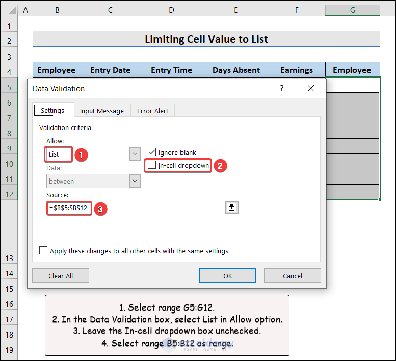 Limit Cell Value to List