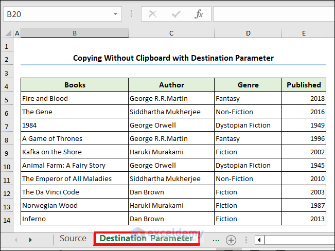 Copying dataset using Destination parameter