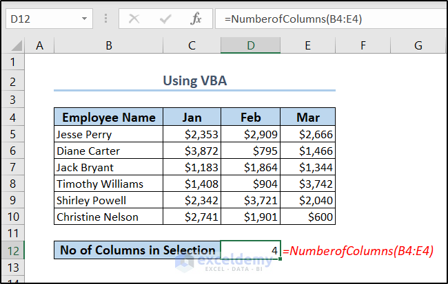 counting number of columns using udf for headers