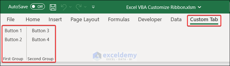 Excel VBA Customize Ribbon