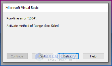 Showing Range of Class Failed Error As Application-Defined or Object-Defined Error in Excel VBA