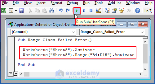 Activate the Worksheet with the Correct VBA Code