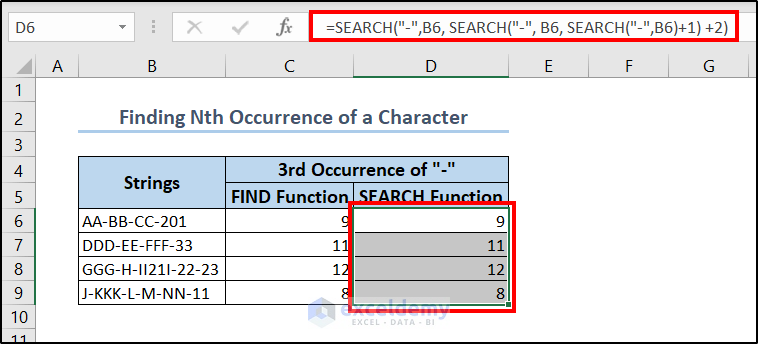finding nth occurrence with search function