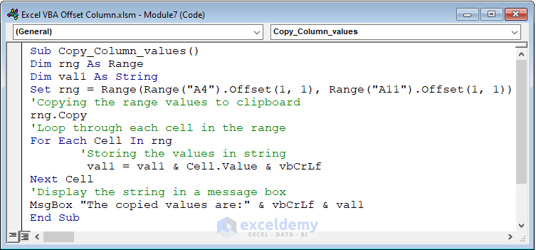 Code to Copy Column Values