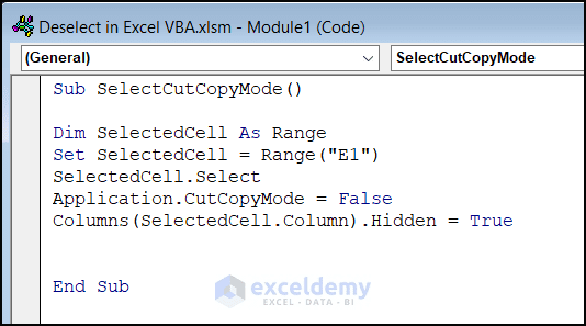 Excel Deselect How to Deselect in Excel VBA (7 Methods) - ExcelDemy