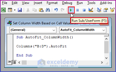 How to AutoFit Column Width in Excel VBA