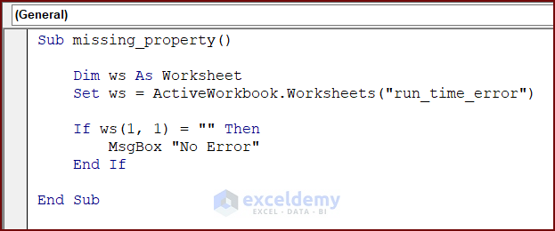 VBA Code with Missing Property of an Object