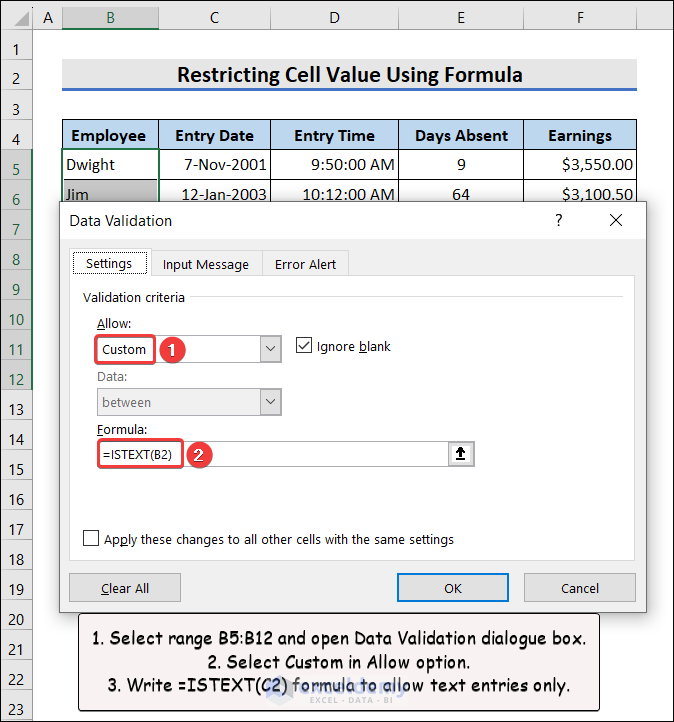 Limit Cell Value Using Formula in Excel