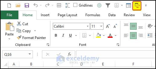 Assign Macro button in the quick access menu in Excel 
