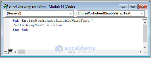 Code for Turning Off Text inside Entire ActiveSheet