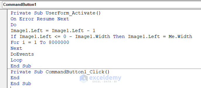 VBA Code for Scrolling Image animation on UserForm