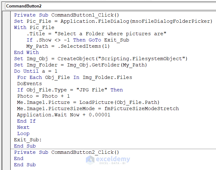 VBA Code for SlideShowing Images animation on UserForm