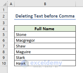Deleting Text before Comma