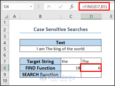 find function for upper case