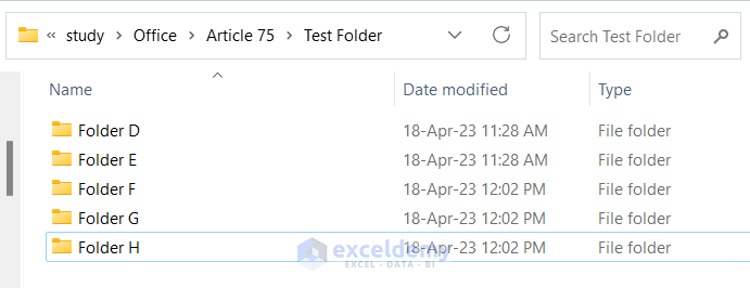 Selected Folders Deleted