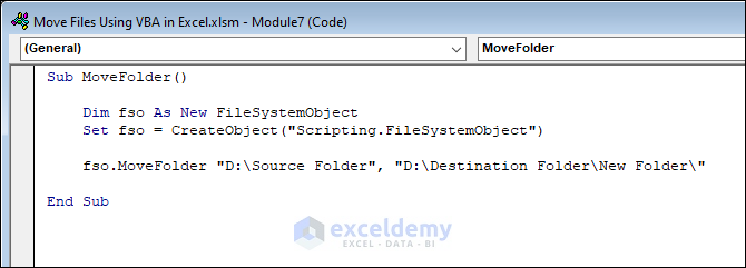 code to Move folders