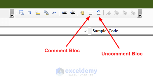 Comment Block and Uncomment Block Buttons on ToolBar