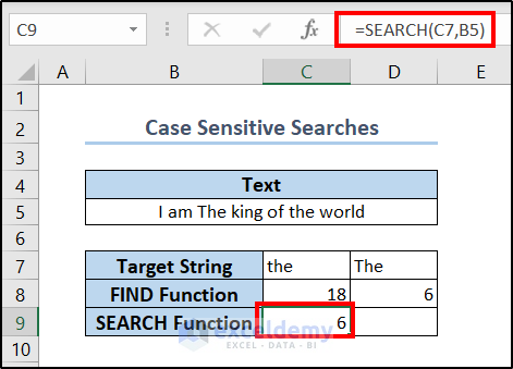 search function for lower case