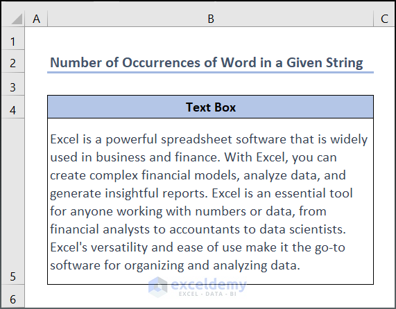 Input data for counting the Number of Occurrences of Word in a Given String