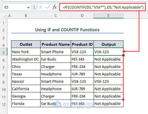 Using IF and COUNTIF functions