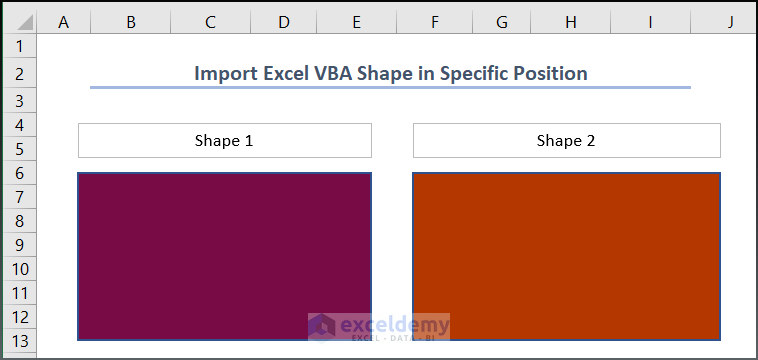 Output of Excel VBA Shape in Specific Position
